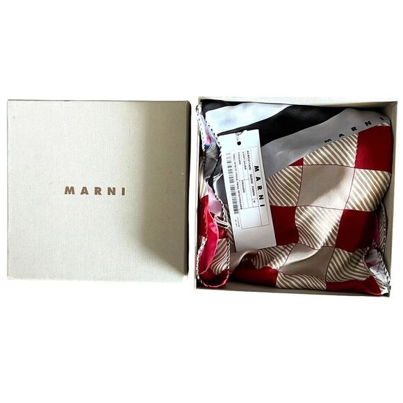 NIB Marni Silk foulard Twilly Scarf NWT Colorful